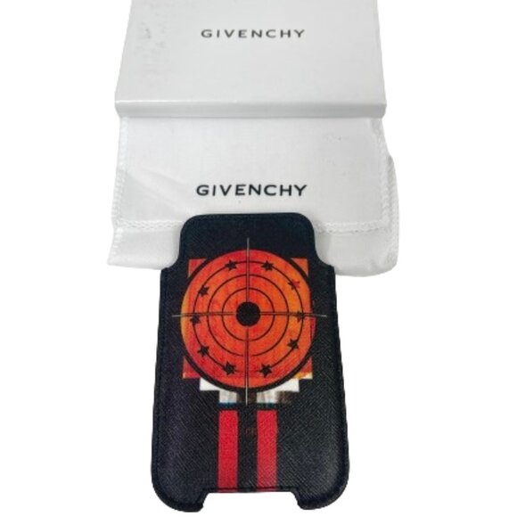 NIB Auc Givenchy Printed Bullseye Coated Canvas Phone Case - Picture 1 of 11
